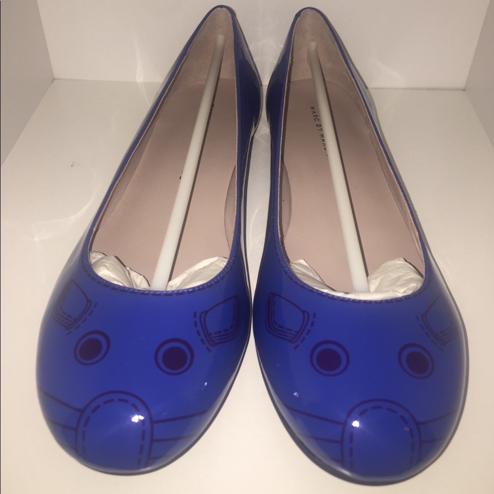 Marc Jacobs Blue Leather Mouse Flats